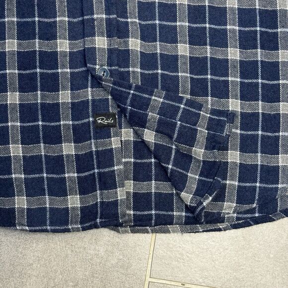 Rails Brushed Lennox Indigo Grey Plaid Flannel Button Down Shirt Men’s Large - Picture 2 of 10